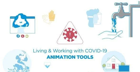 پروژه افترافکت مجموعه انیمیشن کرونا Living & Working With COVID-19